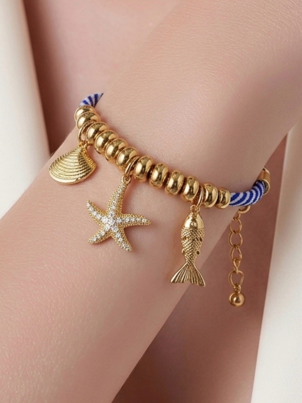 House of Harlow 1960 Gold Beach Theme Lobster Clasp Chain Extension